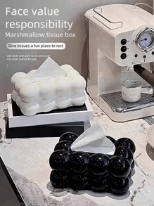 1pc Luxury Creative Plastic Tissue Box Holder, Modern Home And Car Organizer, Decorative Living Room Table Accessory, Premium-Quality Unique Design Tissue Dispenser - Multicolor - View 4