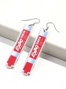 1 Cặp Bông tai thời trang & đáng yêu bằng Acrylic dành cho giáo viên, bút dạ màu, bút bảng trắng, thích hợp để phụ nữ đeo hàng ngày - Đồ dùng dạy học của giáo viên - Xem 14