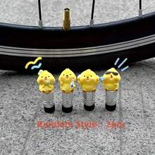 2pcs Cute Cartoon Chicken Tire Valve Cap, Resin Bicycle Tire Valve Stem Cover, Adorable Chicken Decor Accessories (Random Expression) - Multicolor - View 10