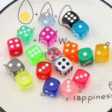 10pcs/set Creative Polyresin Dice DIY Pendant For Women For DIY Jewelry Making
