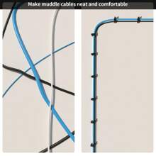 100PCS Round Cable Clips - Ethernet Cable Nails And Wire Tacks For Cable Organization And Management (Black) - As Shown - View 5