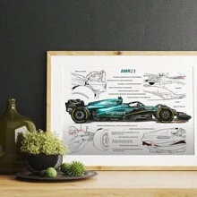 1 pièce/3 pièces Affiches d'art mural en option Cadre Pop Design de course Dessin F1 Cadeau de course cool garçon Décoration Offre Impression sur canevas d'affiche Peinture vintage Fond de chambre à coucher bar Décoration intérieure populaire