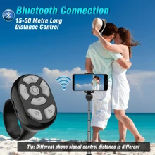 1pc Round Wireless Remote Control, Scrolling Ring With Battery Level Display, For E-Book Reading, Video Scrolling, And Camera Shutter - USB Rechargeable, Long-Lasting Lithium Polymer Battery, Portable Slouchy Operation Mode, Compatible With IPhone, IPad, Android Devices Suitable For Summer Vacation, Travel Holiday, Portable Camera Shutter Wireless Shutter