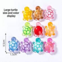 10pcs Glow-In-The-Dark Mini Turtle Miniature Landscape DIY Desktop Decor, Beach Party Cute Cartoon Small Gift - Multicolor - View 4