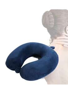 Cuscino da collo a forma di U in memory foam, caldo e confortevole, supporto per il collo, portatile per studenti, adulti, aereo, ufficio, auto