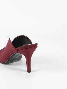 Vår/Sommar Vinröda Damsandaler med Hög Klack, Peep Toe V-Cut Öppna Tofflor Peep Toe V-Cut Öppna Tå Sandaler i Latextyg - Bourgogne - Visa 3