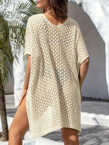 Bikini de acoperire pentru plajă, de dimensiuni mari, cu scobitură, sexy, sexy, semi-transparentă