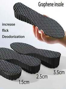 1 Pair Graphene Insoles, Odor-Resistant, Massage, Shock-Absorbing, Comfortable, Breathable, High Elastic Support, Unisex - Graphene Insoles - View 6