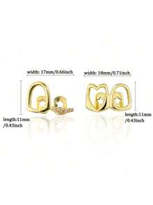 2 pièces Mode chaude Grillz personnalisé Love Hollow Cuivre incrusté de cubic zirconia. Cadeau cool pour hommes et femmes