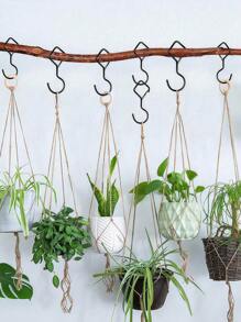 5pcs Heavy Duty S-Shaped Hooks With Safety Latch Design,Rustproof Metal Hooks For Hanging With Safety Buckle Design,Kitchen And Closet Hanging Hooks,Suitable For Plants, Pots, Towels And Bags,Hanging Plants