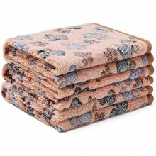 1 paquete de 6 mantas de forro polar suave y esponjoso para mascotas, cálida y linda, diseño de estampado para cachorros, gatitos, patas grises, talla M (30 x 20) - Gris Oscuro - Ver 13