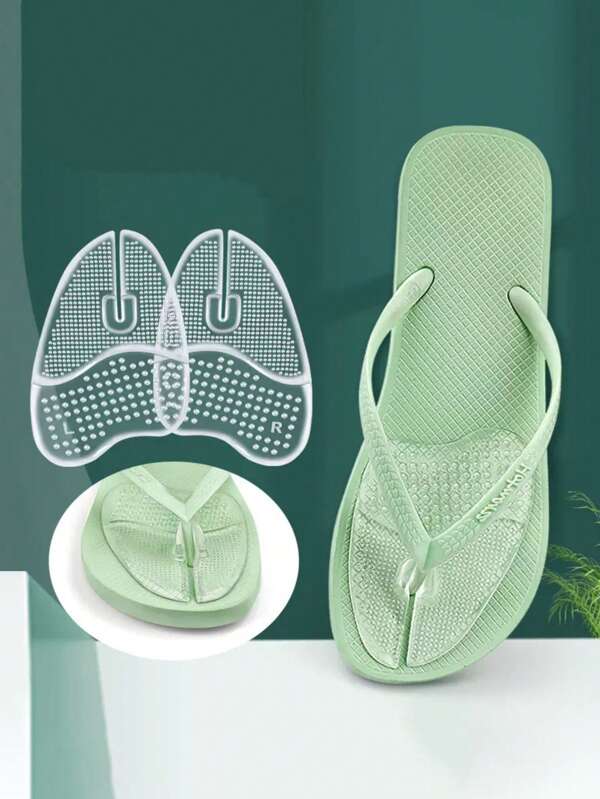 1 زوج وسادة نعل قدم لعلاج المساج ذاتية اللصق مع جزيئات مضادة للانزلاق للخف والصنادل، امتصاص الصدمات