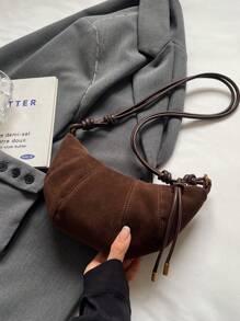 New Minimalist Matte Shoulder And Crossbody Small Bag For Women - Coffee Brown - View 7