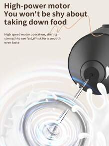 1 pieza Batidora eléctrica inalámbrica para el hogar, espumador de leche, espumador de café, batidora de mano multifuncional para hornear y mezclar pasteles, requiere 2 pilas AA (pilas no incluidas) - Vuelta al colegio