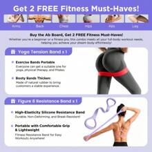 ZENROUS Pilates Board, Multi-Functional Ab Exercise Board, Foldable Home Pilates Reformer, Maximum Load 300 Lbs Fitness Board With Kneeling Pad And Timer, Abs Workout Equipment For Abdominal & Core Strength Training Springtok - 普通黑灰色(不含繩) - 查看 3