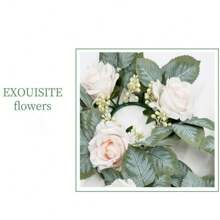 4 Pieces Candle Rings Artificial Rose Berry Wreaths Small Boho Wreaths Rings Pillar Candle Holder For Wedding Home Door Tabletop Decoration (Fog Purple)