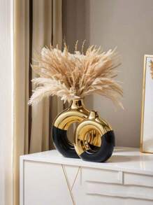 Black And Gold Vases, Piece Ceramic Vases, Gold Vases For Home Decoration, Round Vases For Decoration, Gold Vases For Living Room Decoration, Gold Vases For Home Decoration, Home Decoration Vases For Kitchen And Coffee Table.,Halloween Decor Halloween Decor Fall Decor Flower Vase Glass Vase