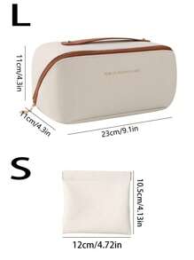 PU Leather Cosmetic Bag, Waterproof Large Capacity Storage Bag, Makeup Tool Storage Bag, Toiletries Storage Bag, Suitable For Storing Cosmetics, Toiletries, Skin Care Products, Personal Daily Necessities, Etc. Holiday Gift