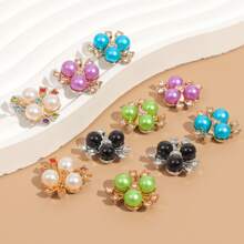 10-100pcs Pearl Flower Shaped Rhinestone Buttons Sparkling Crystal Hairpins DIY Handmade Crafts Decoration Clothes Sewing Accessory - Multicolor - View 9