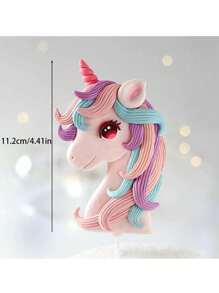 1 Stück Einhorn Tortendekoration, Regenbogen Tortendekoration, weiche Tonkuchendekorationen, Einhorn Thema Geburtstags Topperaufsteller, Wolken Ballon Stern Tortendekoration, geeignet für Einhorn Themen Tortendekorationen, Geburtstagstorte Dekorationen, Taufe Hochzeit Muttertags Tortendekoration, süße niedliche Tortendekoration
