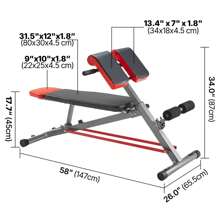 Roman Chair Hyperextension Bench, Multi-Functional Weight Bench For Full Body Workout, 660 Lbs Adjustable Extension Equipment For Back Arm Core Ab Workout, Sit Up Exercise Machine For Home Gym - Black+Red, 660 Lbs Load Capacity - View 10