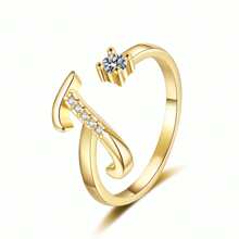 Juego de 26 anillos con letras del alfabeto inglés, joyería de anillos versátiles y ajustables de extremo abierto, regalo ideal para vacaciones