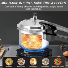 4L Stainless Steel Pressure Cooker,Pressure Cooker Gas Stove Cooking Pot Tall Pot Kitchen Pressure Pot Pressure Pot for Cooking Pressure Pots Home Pressure Pot Aluminum Alloy Gas Stoves 22L Induction Cooker,Compatible with Gas & Induction Cooker - Plateado - Ver 6