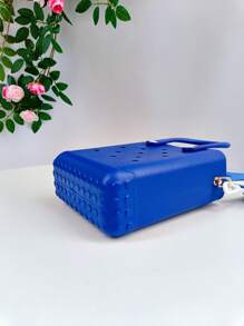 Mini Rubber Summer Beach Bag, EVA Hole Travel Tote Bag, Waterproof Storage Bag For Outdoor Sports Pool Boat - 寶藍色 - 查看 7