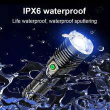 Ultra Powerful LED Flashlight USB Rechargeable Super Strong High Power Flashlight Torch Waterproof Zoomable Lantern Long Shot Hand Lamp - Black - View 8