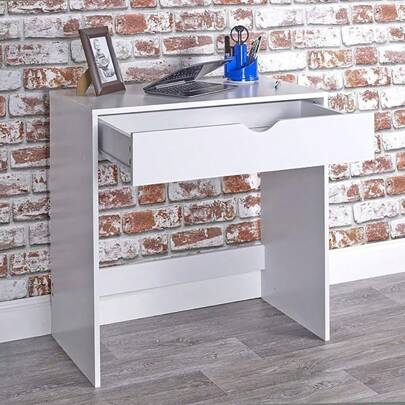 OYAJIA White Wooden Dressing Table Vanity Computer Desk, Home Office Desk With Drawer,75x40 Cm, Wooden Study Table Writing Desk With Storage, Dressing Table Vanity Makeup Table For Bedroom, White Desk
