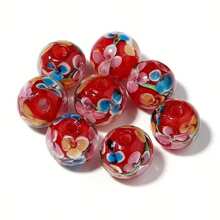10-Piece Mixed Color Petal Design Handmade Glass Beads DIY Jewelry Making- Perfect For Earrings, Bracelets, Necklaces, Etc.