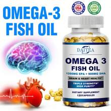 Omega 3 Fish Oil Softgels - Contains EPA & DHA - Supports Brain Health For Men & Women - 120 Capsules - 1 瓶 - 查看 3