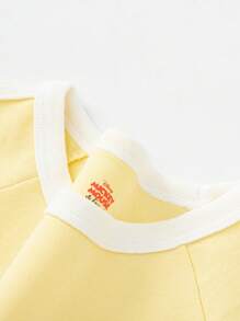 Balabala Baby Girls Disney Short Sleeve T-Shirt, 2025 Summer Baby Girl T-Shirt - Light Yellow - View 6