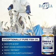 Omega 3 Fish Oil Softgels - Contains EPA & DHA - Supports Brain Health For Men & Women - 120 Capsules - 1 瓶 - 查看 5