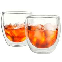 KIT 4 Double Glass Cups 100ML Espresso Coffee Cappuccino Tea Shot Whiskey Double Insulated Cup - Trong suốt - Xem 9