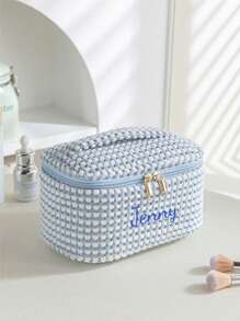 3er Set Kordsamt Make-up Taschen, bestickte Kosmetiktasche, Reise-Kulturtasche, Make-up Organizer, Reise-Kulturtasche, süße Make-up Tasche für Frauen und Mädchen, reisefreundlicher Organizer für Werkzeuge und Zubehör