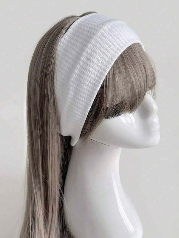 1 peça faixa de cabelo feminina esportiva lisa, elegante, adequada para uso ao ar livre, faixa de cabeça casual, turbante, faixa de suor