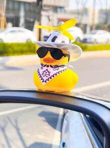 1只汽車和摩托車裝飾牛仔黃鴨風動鴨 - 黃色 - 查看 5