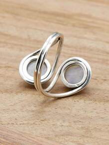 Rainbow Moonstone 925 Sterling Silver Gemstone Adjustable Ring - 彩虹月光石 - 查看 5