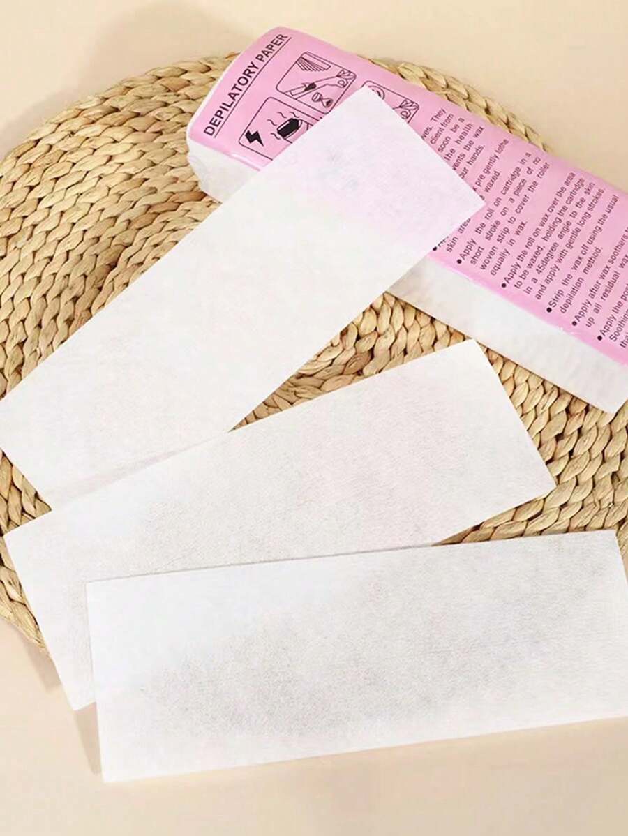 100/50/20 Sheets Thick Non-Woven Disposable Waxing Strips Paper, Wax Strip Removal Accessories - White - View 1