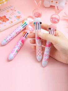 155 piezas Bolígrafo de estilo Kawaii con lentejuelas de dibujos animados, bolígrafo de 10 colores, lindo conejito, papelería escolar, lápiz de bola multicolor (estilo aleatorio), regalos de vuelta a la escuela - Multicolor - Ver 4