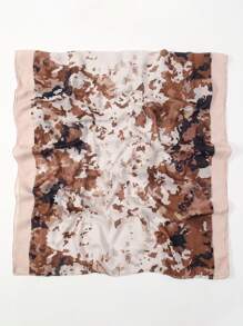 1 pieza Pañuelo bohemio de mujer con estampado de acuarela, pañuelo protector solar multicolor, chal elegante de múltiples usos para uso diario, cinta para la cabeza para abaya (Este pañuelo está hecho de material impreso de un solo lado, ligero y delgado, con una longitud de 80*180cm. El efecto de uso puede variar de persona a persona. Por favor, no aceptamos devoluciones basadas en el material o el tamaño.) - Marrón - Ver 5