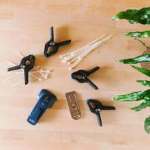 LSHEFKWSGRFBRU  Provides Great Holding Power.4pc Clamp Set: Heavy Duty Plastic Clamps For Garage & Hardware, 1 Year Warranty