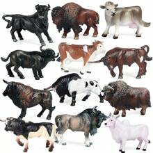 Farm Animals Toys Set,Simulated Calf Animal Model, Cow Statue Toy,Cake Decoration, Children's Holiday Gift