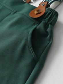 BOARNSEORL 2pcs Young Boys Gentleman Outfit - White Short Sleeve Shirt With Bowknot And Green Suspender Pants, Fashionable And Suitable For Birthday Party, Outdoor Wedding, And Page Boy Attire - Green - View 10