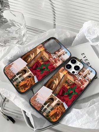 1 Stück Patchwork Retro bedruckter 2D-Muster modischer klassischer Marken-Neuheit minimalistischer Retro-Patchwork-Ästhetik-Stil, geeignet als Geschenk für Freunde, Familie, Paare, Geburtstage, Feste, matte schwarze weiche Schutzhülle kompatibel mit iPhone 16/15/14/13/12/11/Pro/ProMax/X/XR/XS/XSMAX/7/8/PLUS wasserdicht stoßfest kratzfest