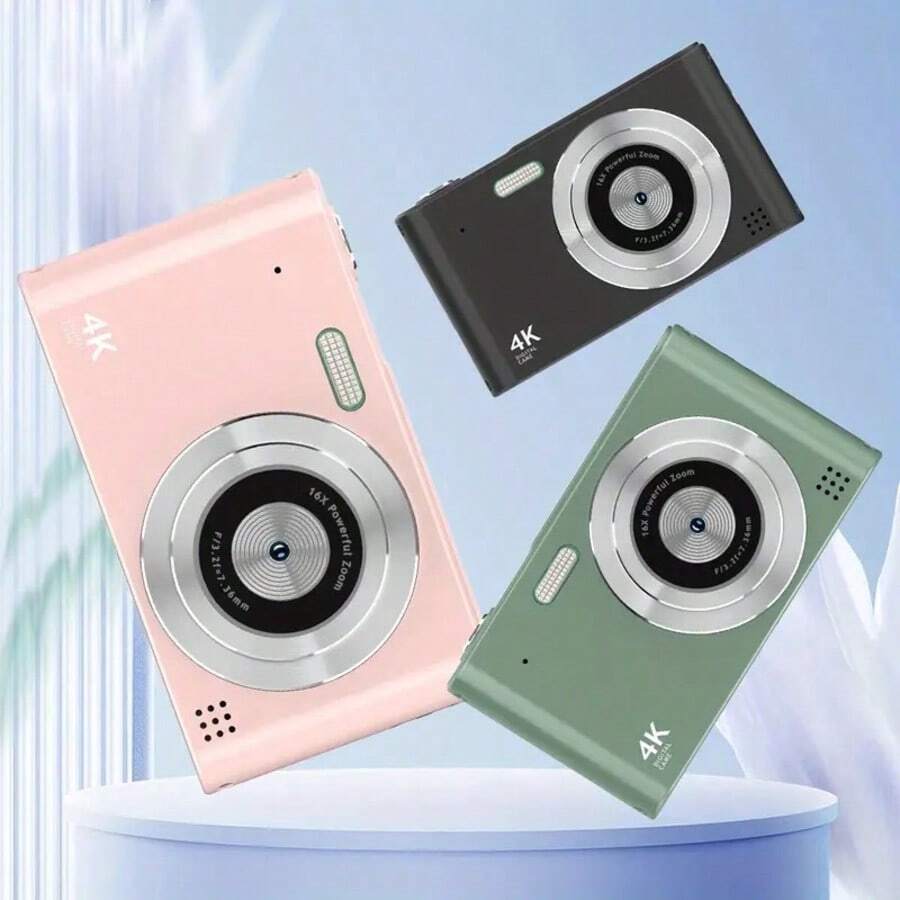 4K 1080P HD Digital Camera With 16X Digital Zoom, USB Charging And 2.4" LCD, Rechargeable Photography Camera Suitable For Vlogging And Beginners, Comes With 32G Memory Card - Birthday Gift