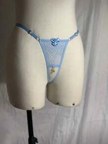 Thong Panties Pendant In Opening Panties In Women's Thongs Sexy Lace Lingerie Sensual Intimate Fashion - Màu xanh nhạt - Xem 2