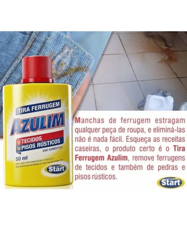 Semorin Tira Ferrugem Detergente Líquido Pré Lavagem 50ml ou Azulim