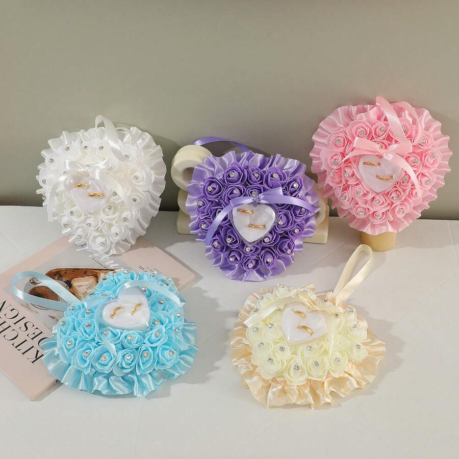 结婚戒指枕头，守护爱情的象征，承载永恒的誓言，为您的婚礼增添优雅和庄严，夏季生日礼物海滩返校学校用品房间装饰